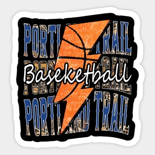 Graphic Basketball Portland Trail Proud Name Vintage Sticker